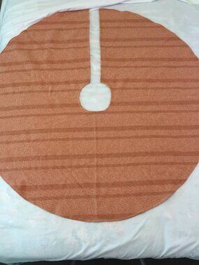 Pendleton Woolen Mills  48” Wool Christmas Tree Skirt Red White Geometric Stripe